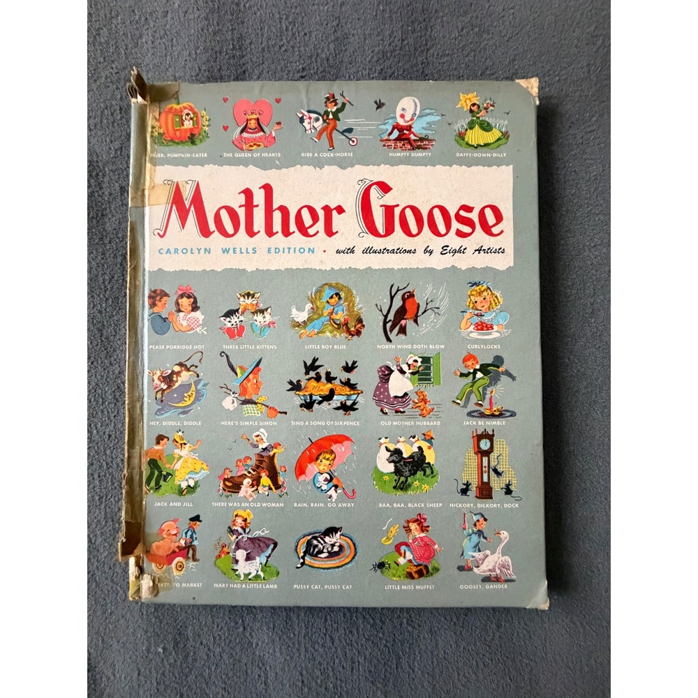 VTG 1946 Mother Goose Carolyn Wells Edition Garden City Publishing Hardcover